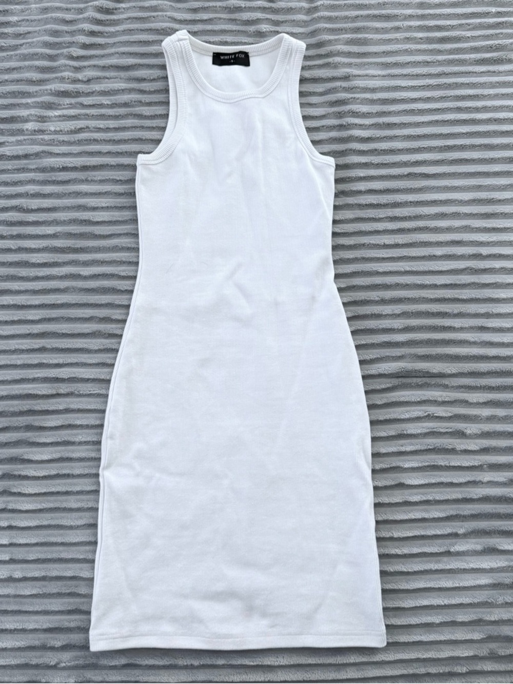 White fox White Sleeveless ribbed Dress